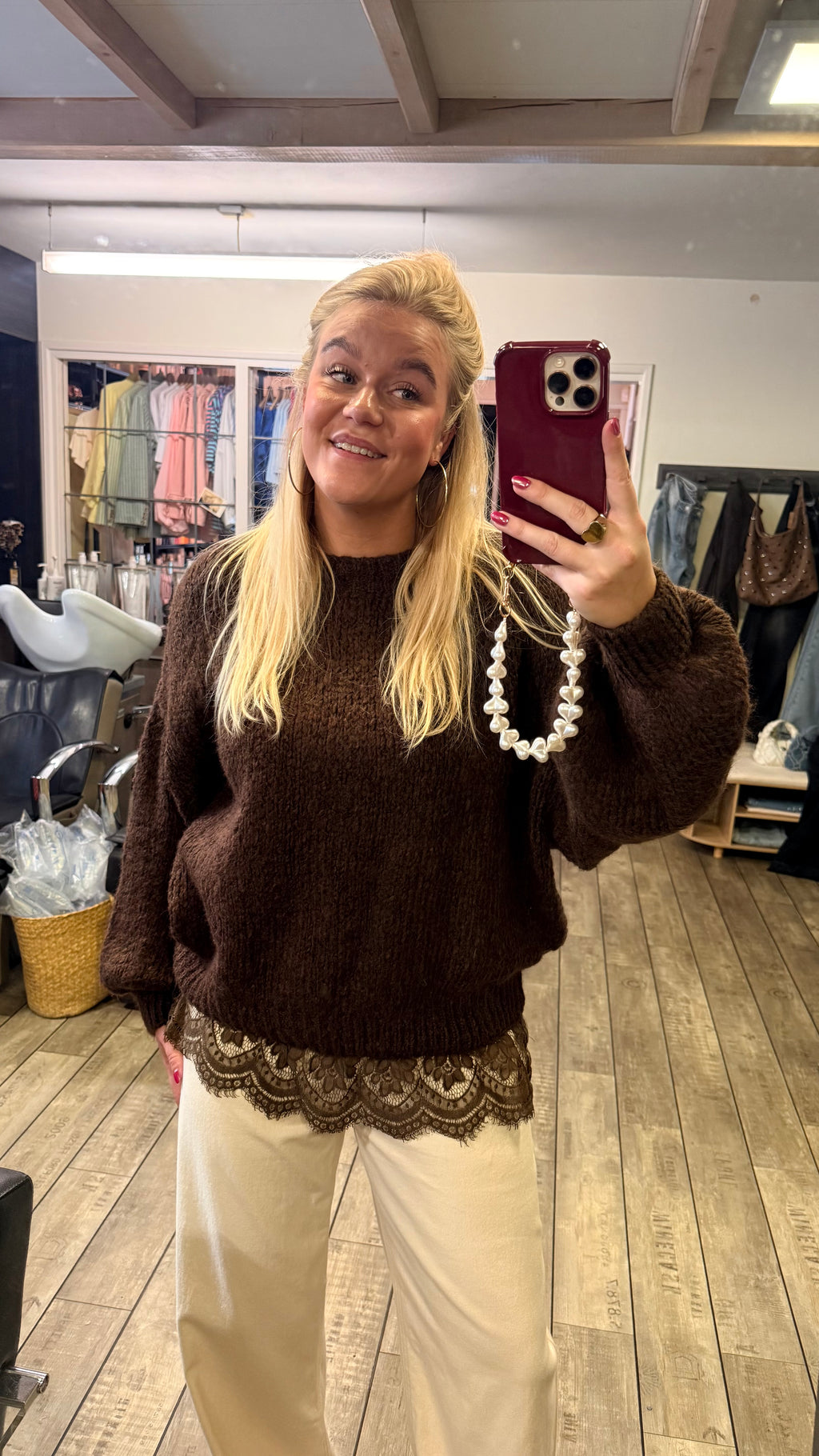 AMELIA LACE SWEATER