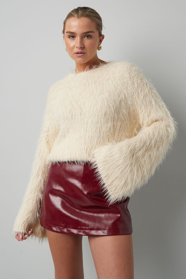 Luna Faux Fur Sweate Beige