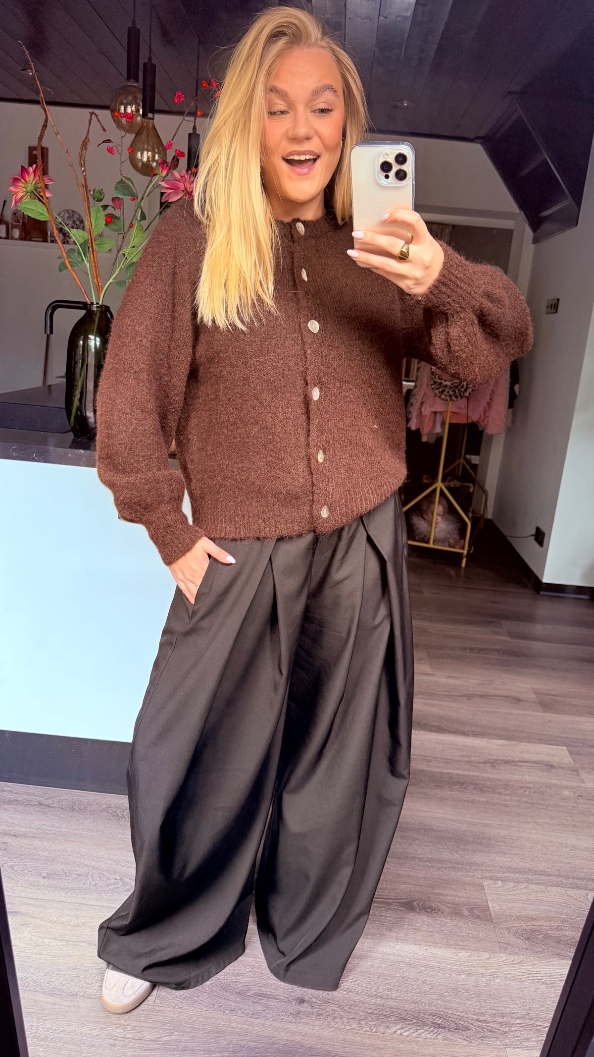 Sophie Knit Cardigan Brown