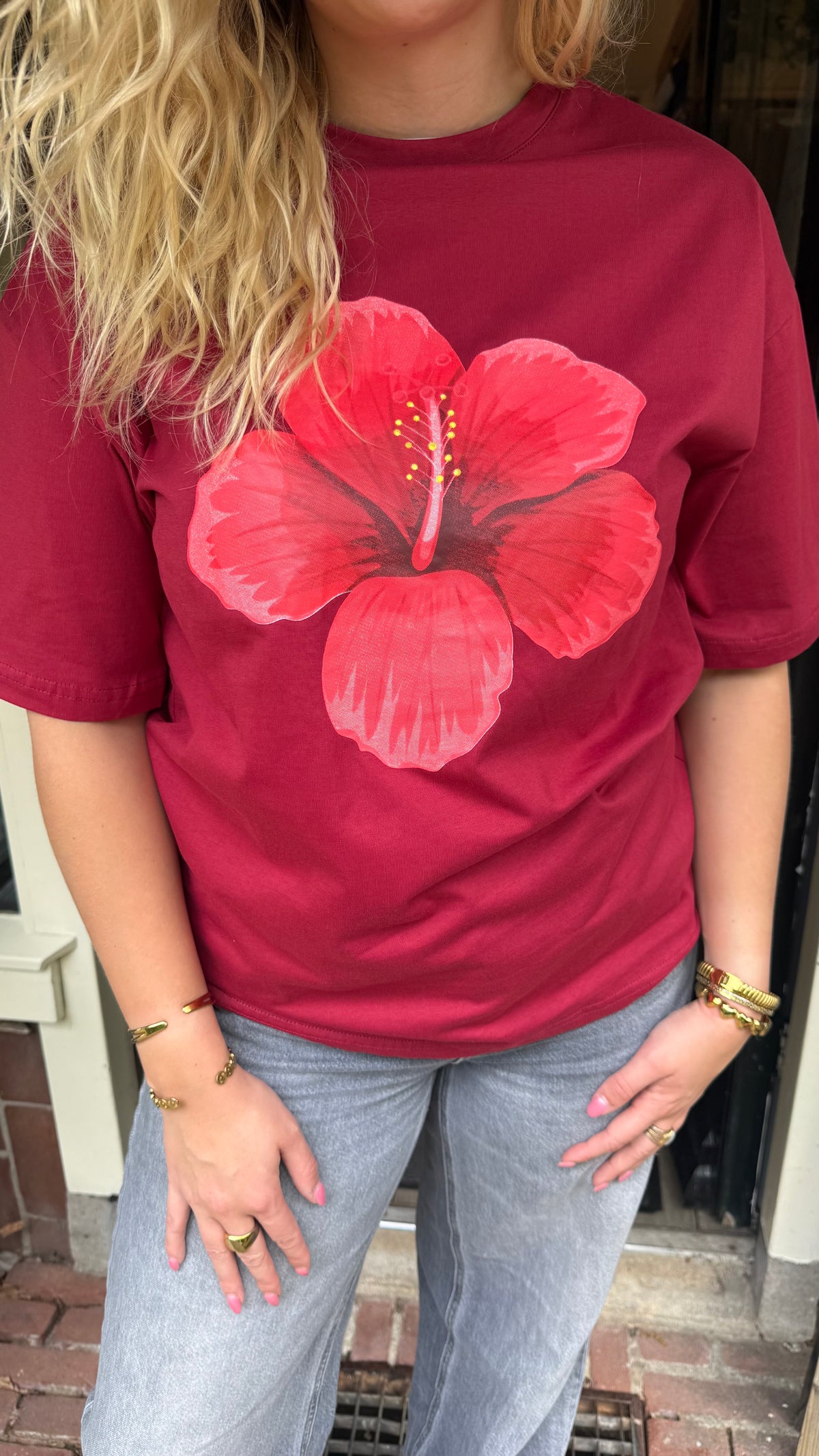 Wildflower Shirt Wine Red