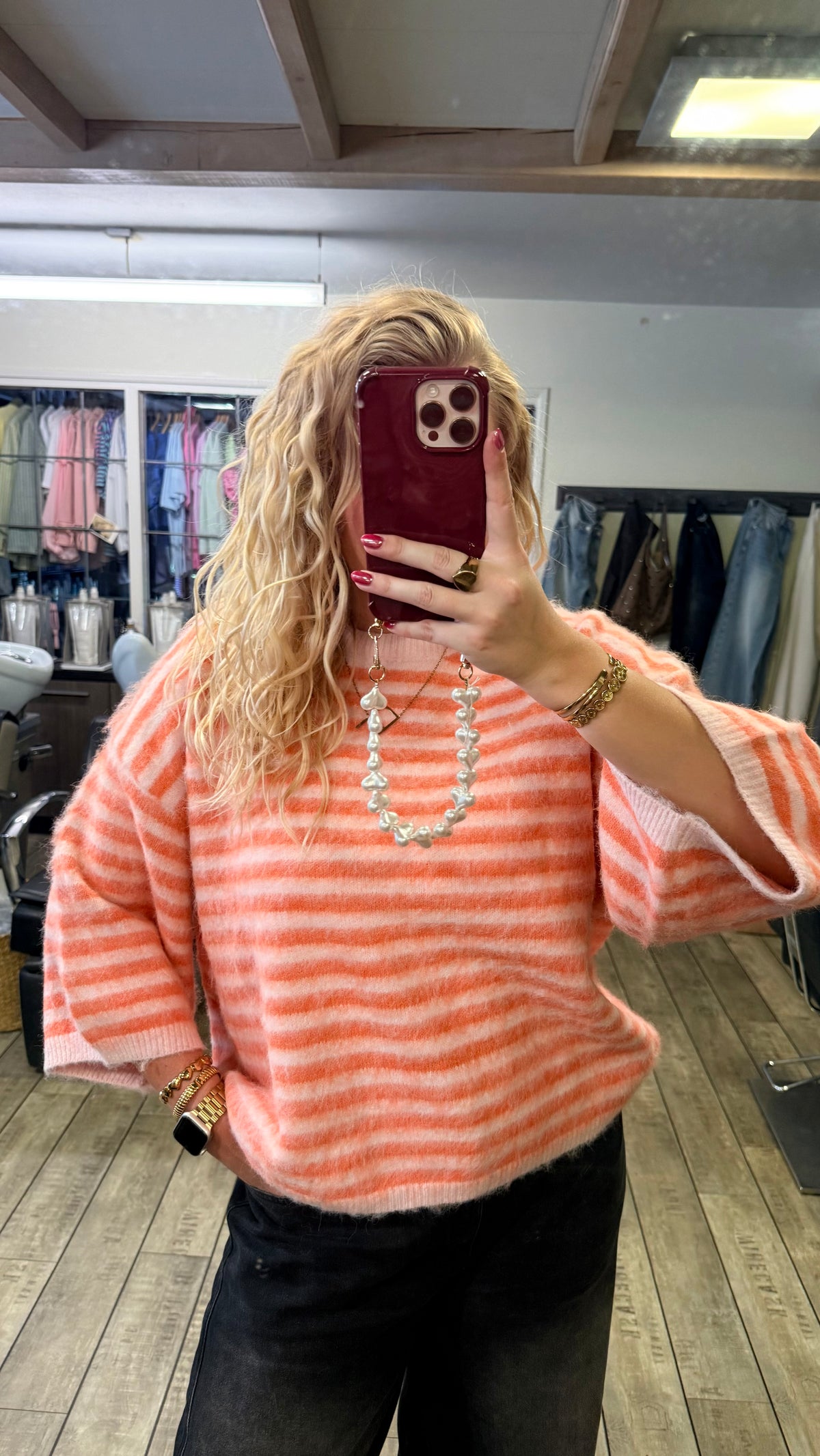 TEDDY STRIPE SWEATER