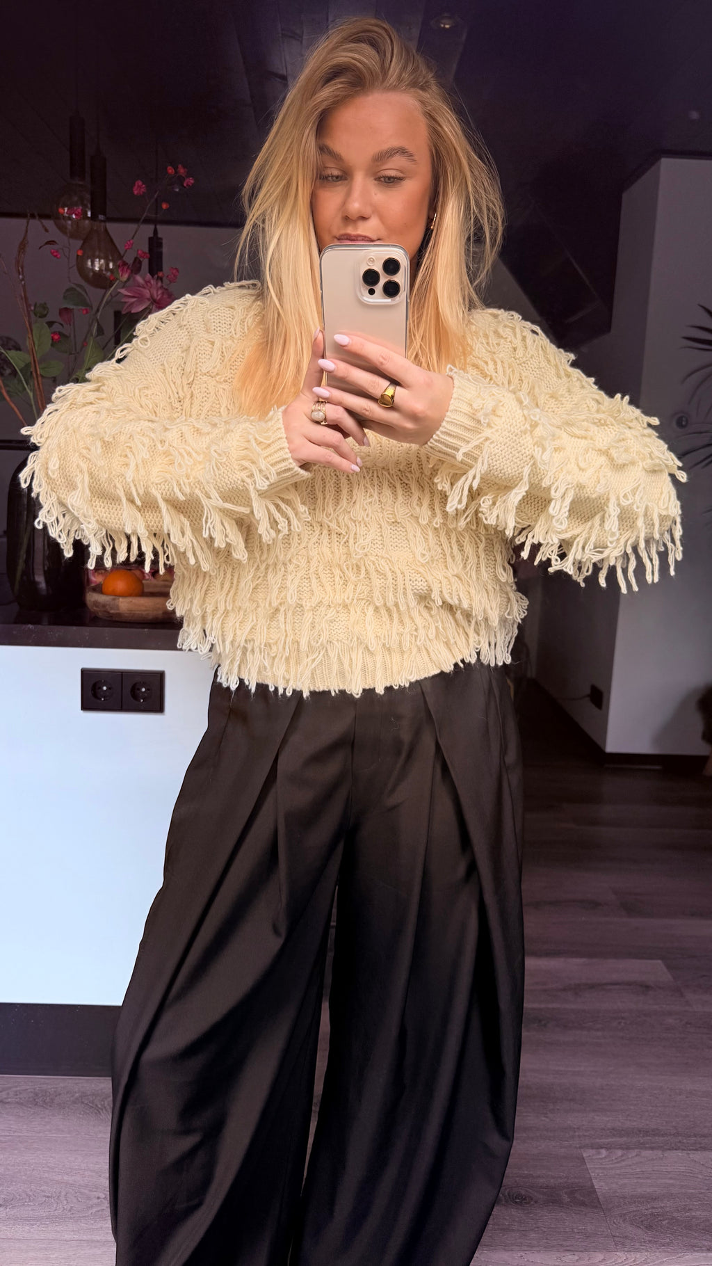 The Fringe Love Sweater Beige