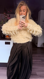 The Fringe Love Sweater Beige