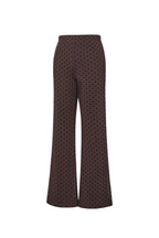 Polka Dot Flared Pants Brown
