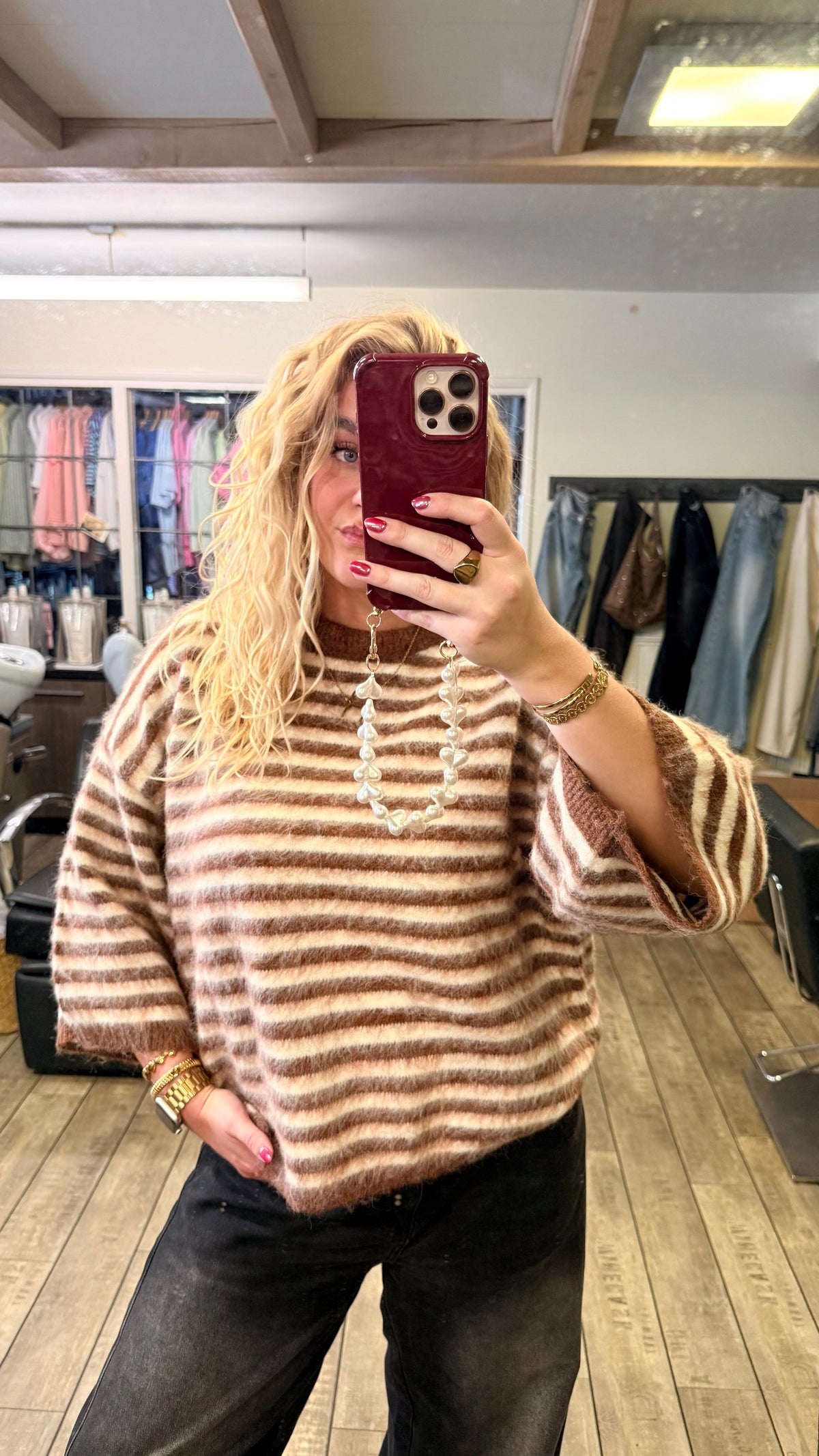 TEDDY STRIPE SWEATER