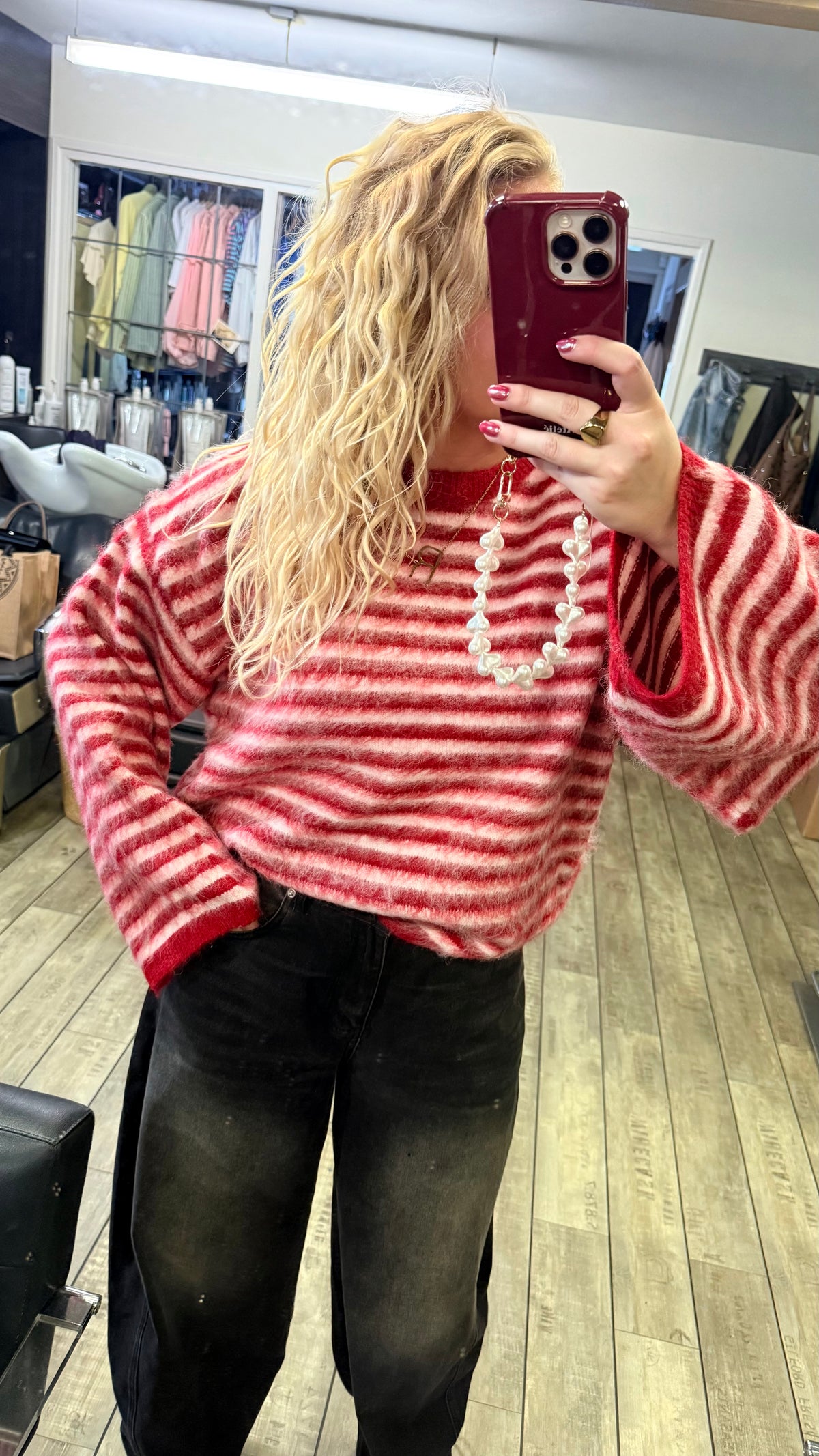 TEDDY STRIPE SWEATER