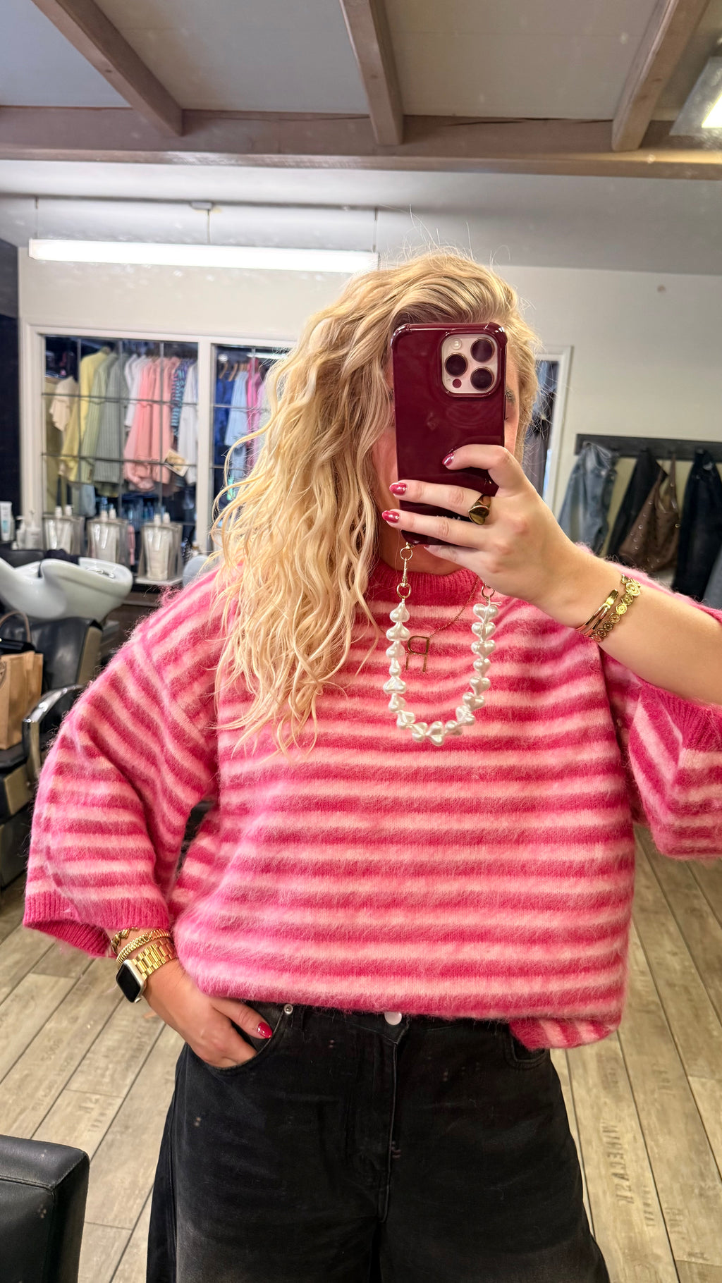 TEDDY STRIPE SWEATER