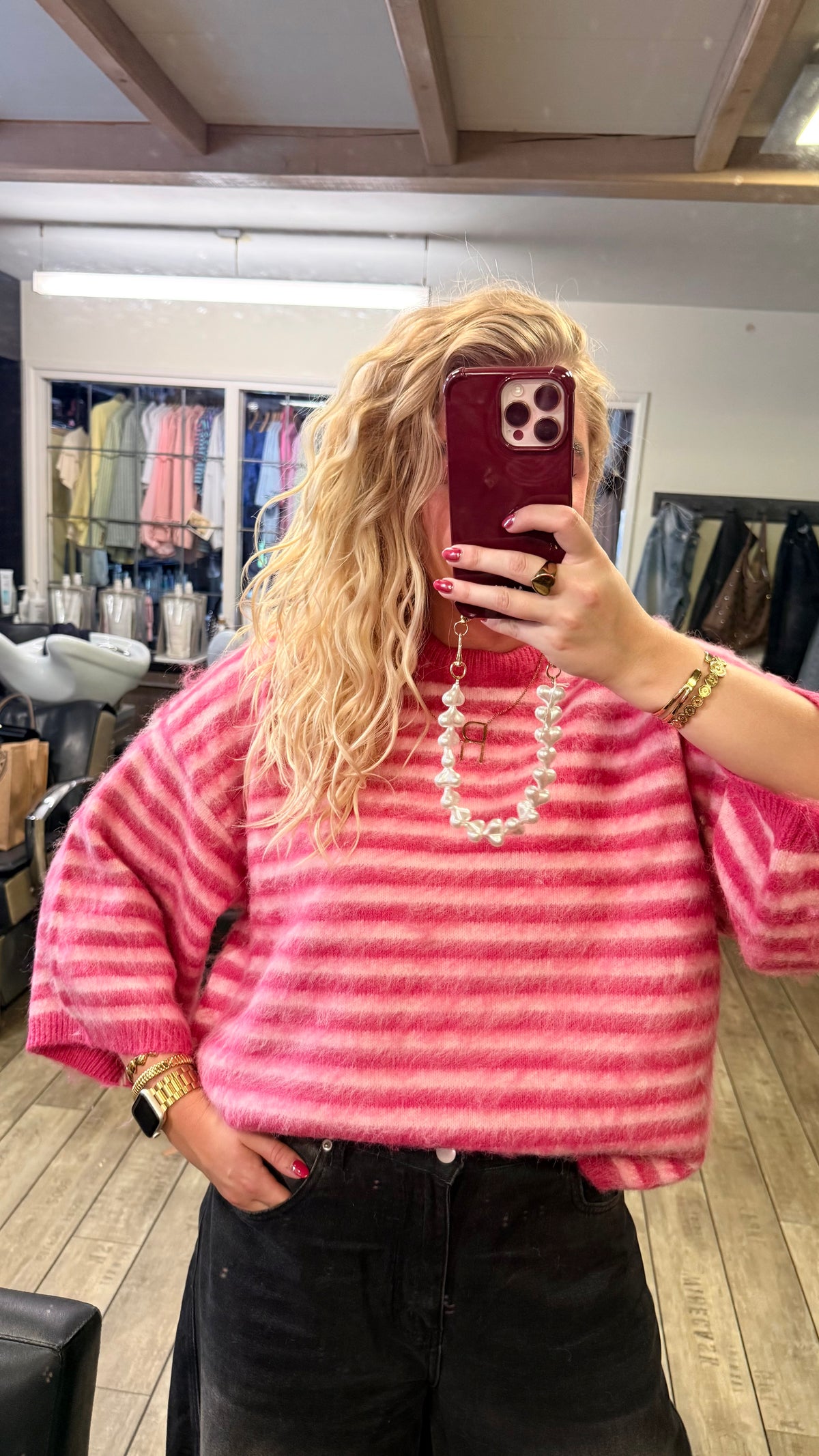 TEDDY STRIPE SWEATER