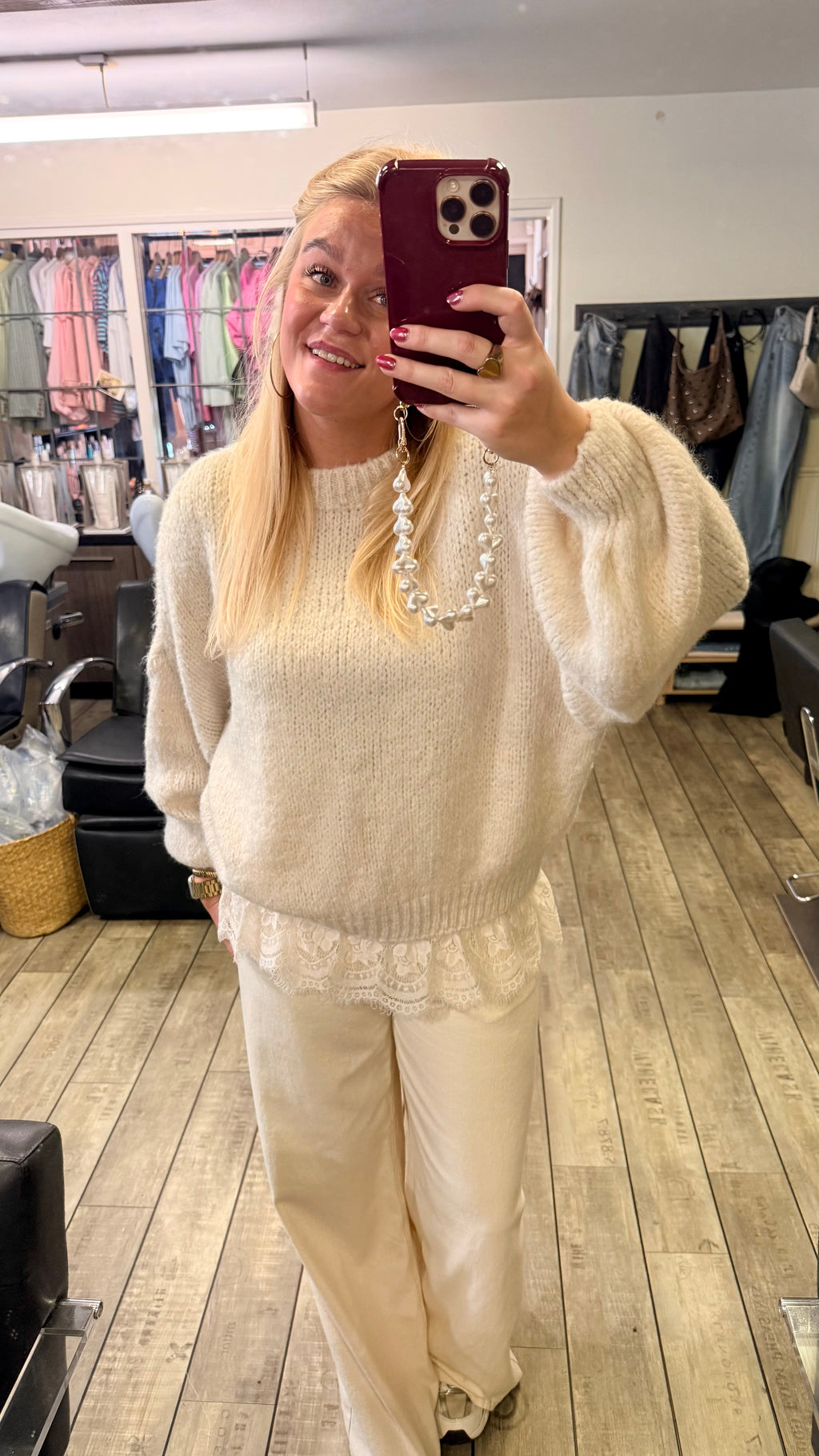 AMELIA LACE SWEATER