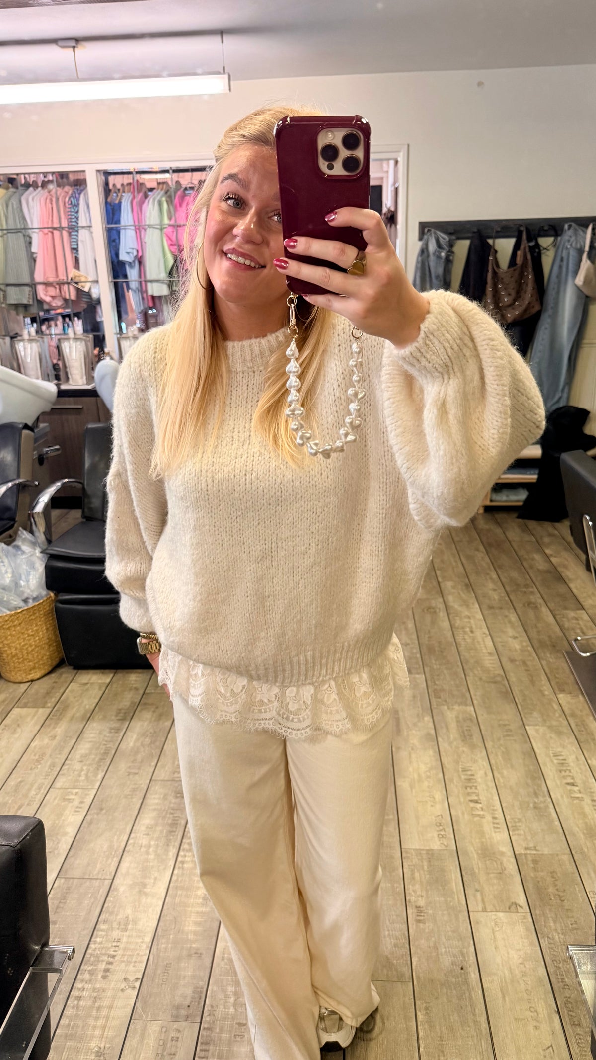 AMELIA LACE SWEATER