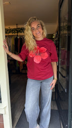 Wildflower Shirt Wine Red