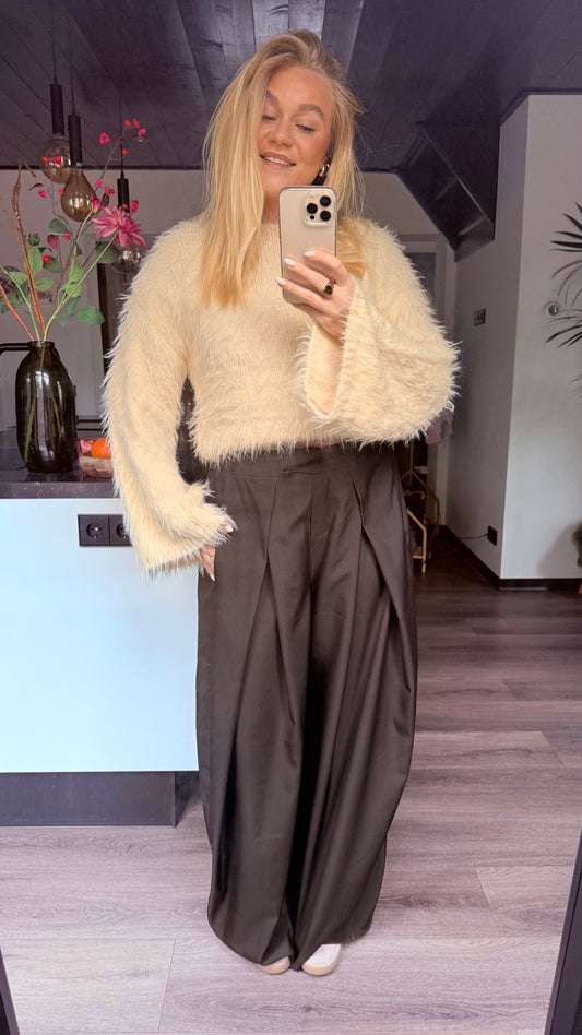 Luna Faux Fur Sweate Beige