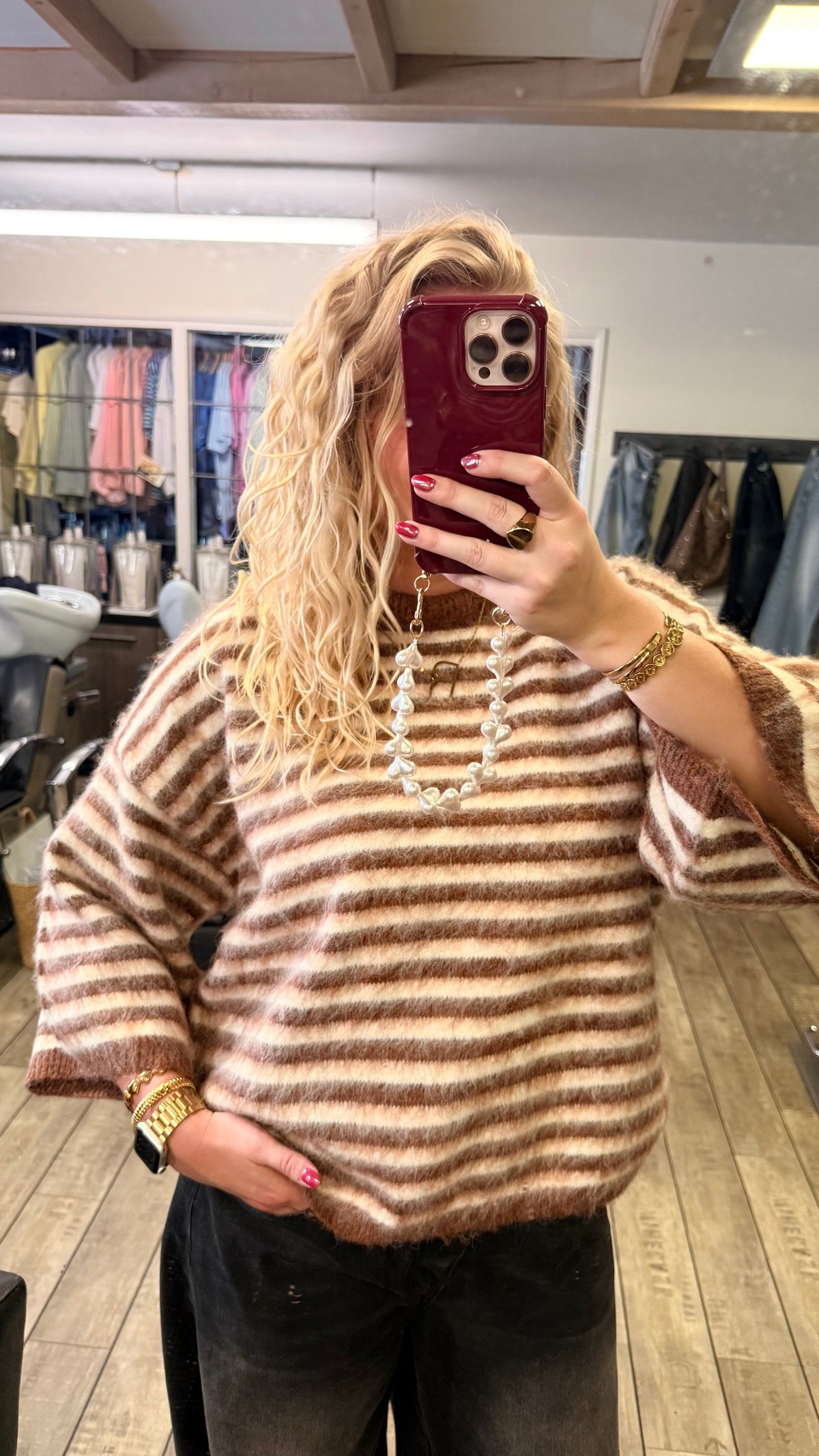 TEDDY STRIPE SWEATER