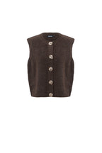 Sophie Floral Button Vest Brown