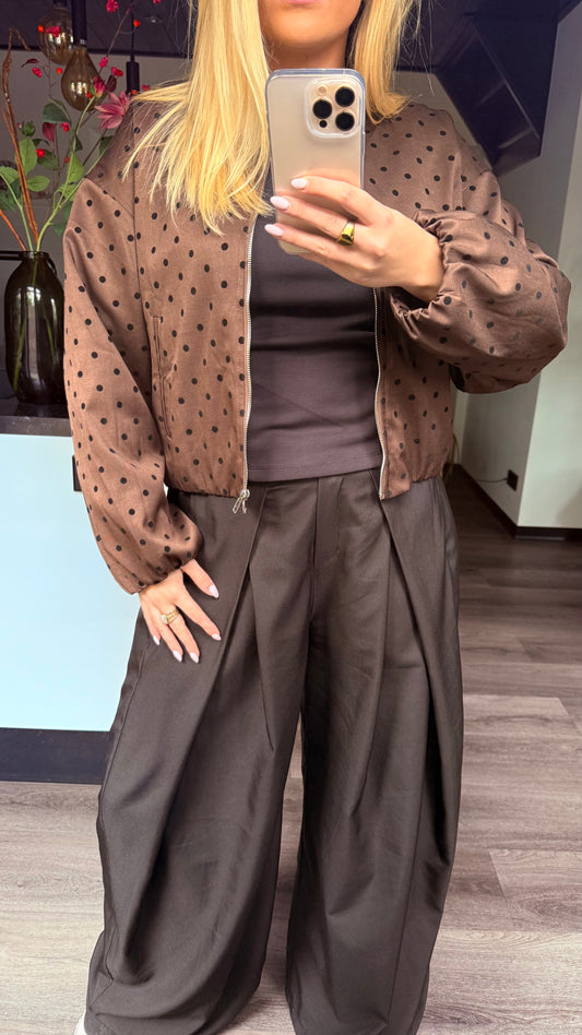 Polka Dot Jacket Brown