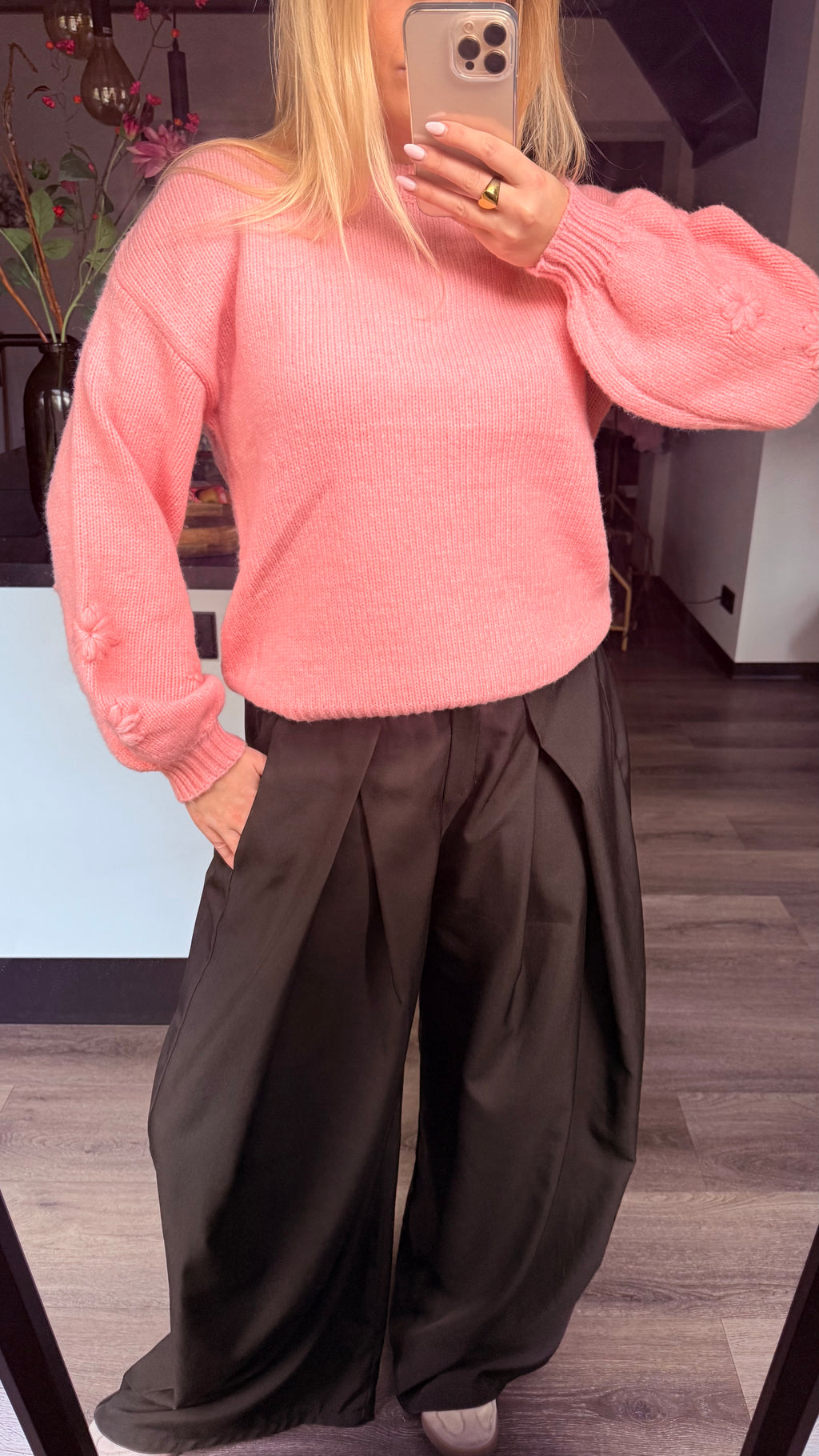 Luna Flower Sweater Pink