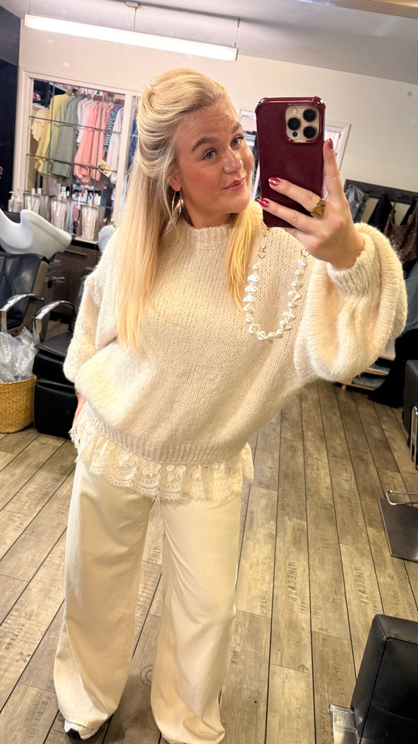 AMELIA LACE SWEATER