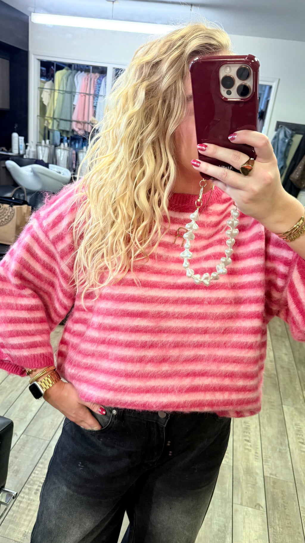 TEDDY STRIPE SWEATER