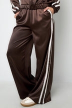 Satin Stripe Pants Brown