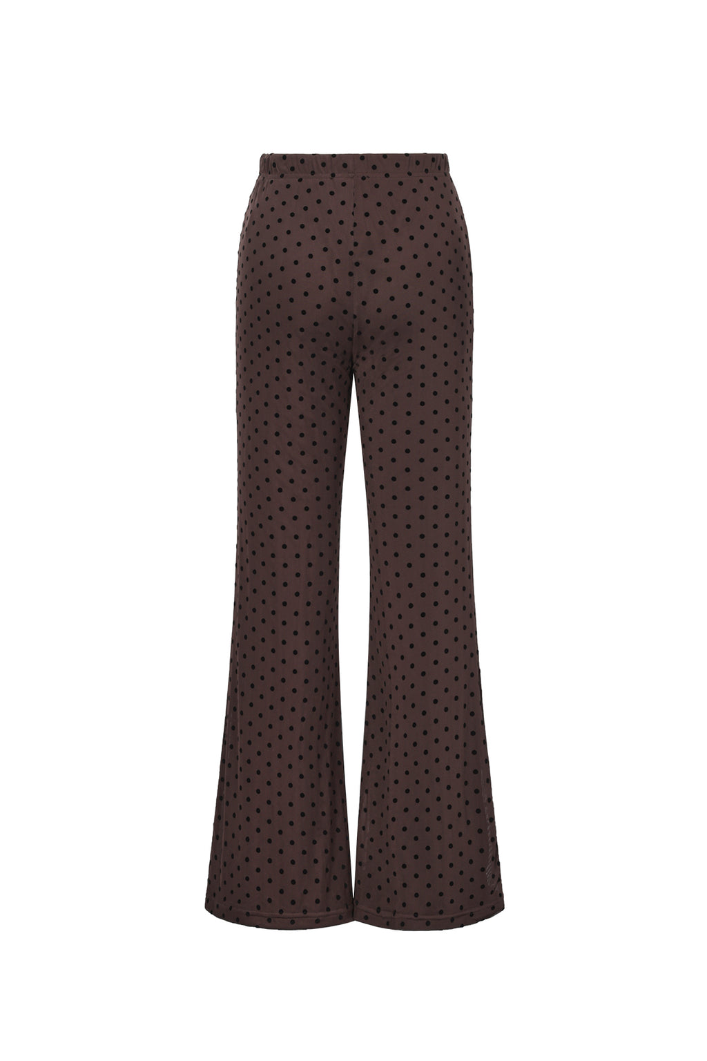Polka Dot Flared Pants Brown