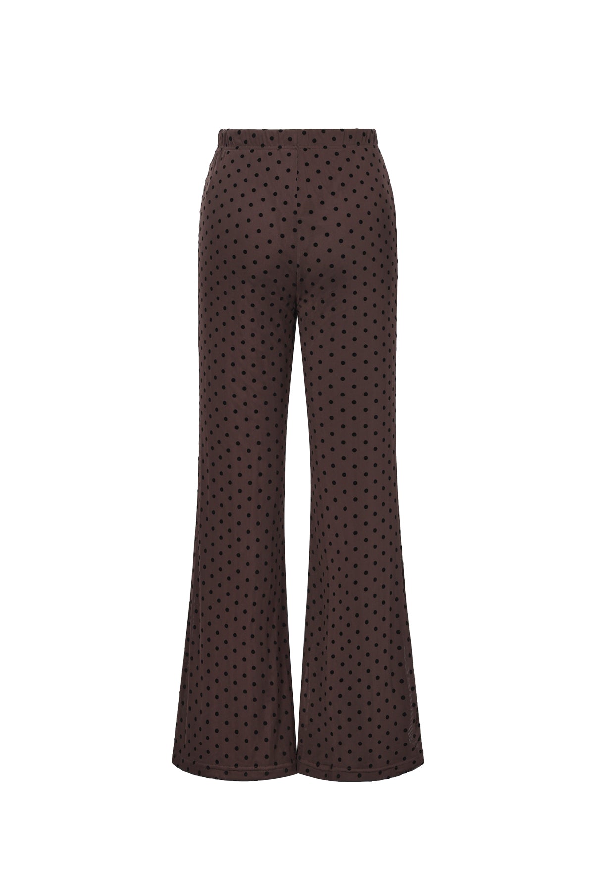 Polka Dot Flared Pants Brown