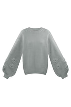 Luna Flower Sweater Grey