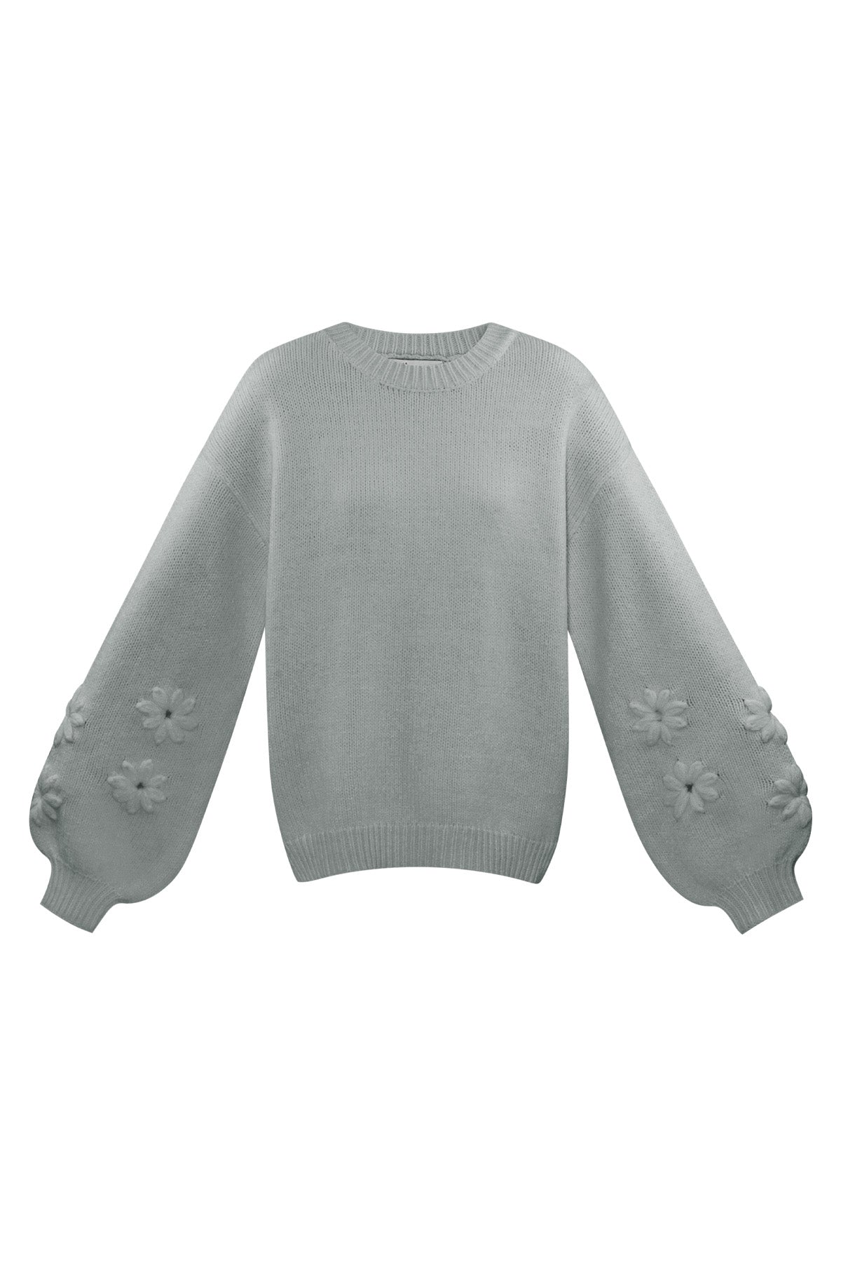 Luna Flower Sweater Grey