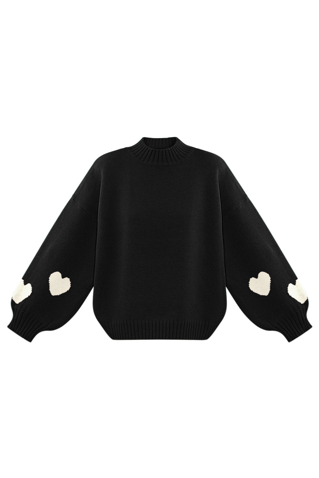 Heart Sleeve Knit Black
