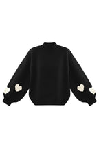 Heart Sleeve Knit Black
