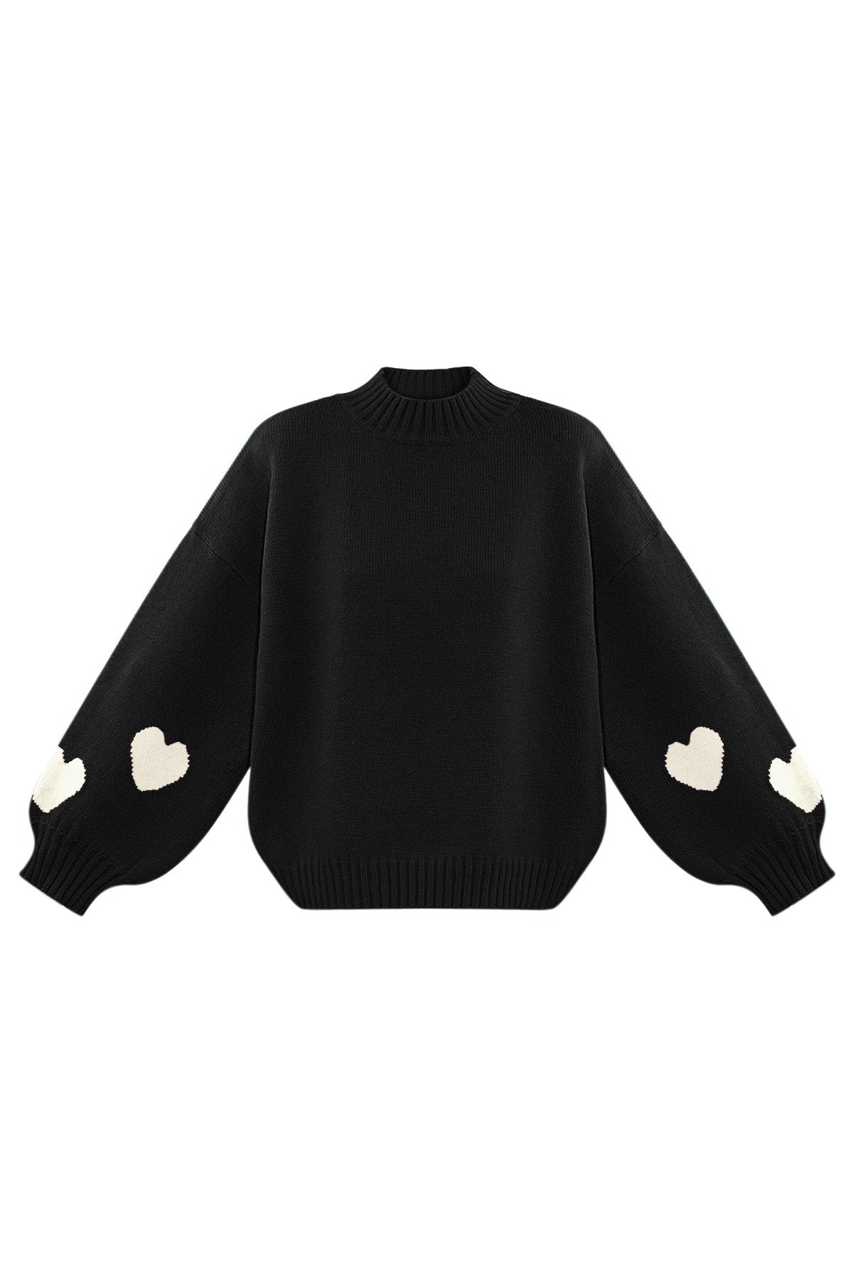 Heart Sleeve Knit Black