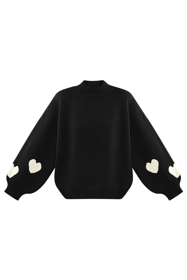Heart Sleeve Knit Black