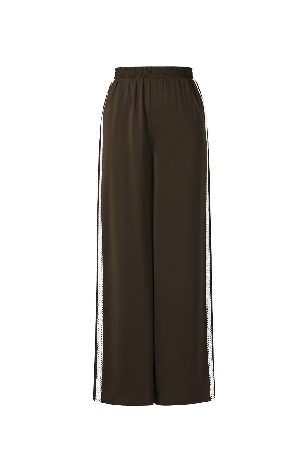 Satin Stripe Pants Brown