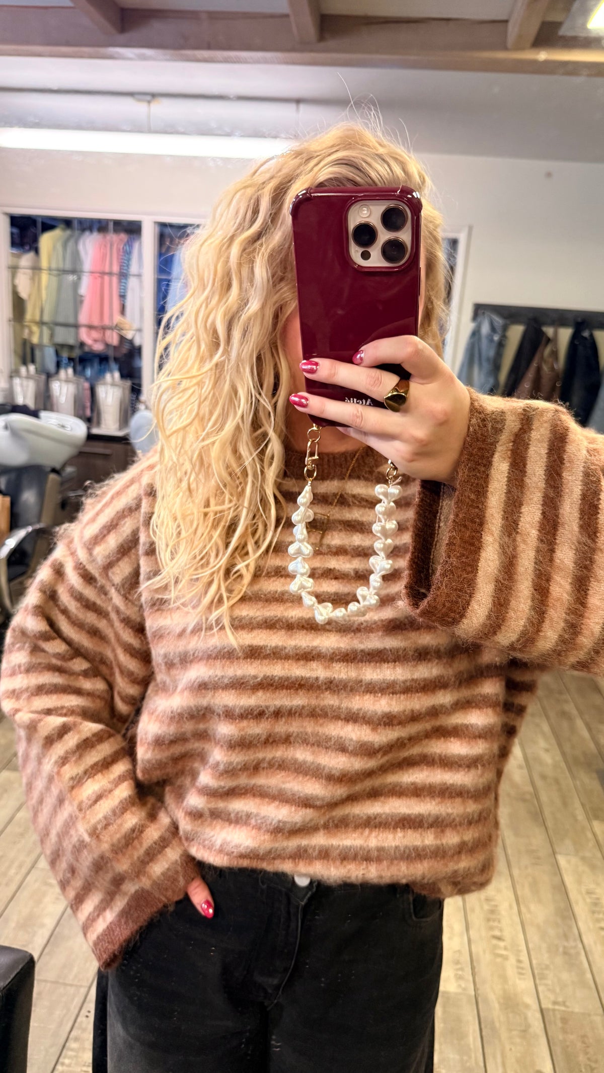 TEDDY STRIPE SWEATER