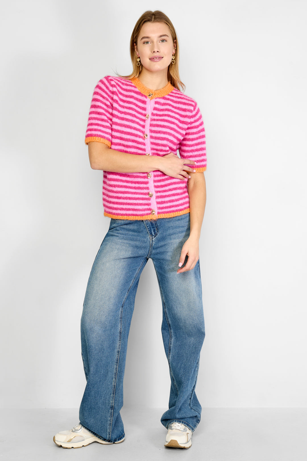The Lela Gilet Pink Orange