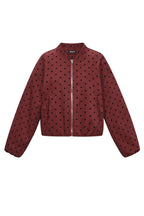 Polka Dot Jacket Wine Red