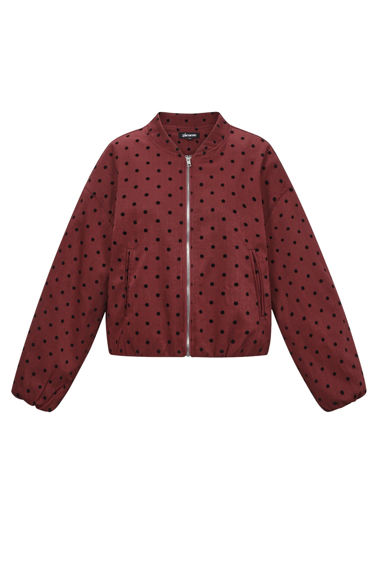 Polka Dot Jacket Wine Red