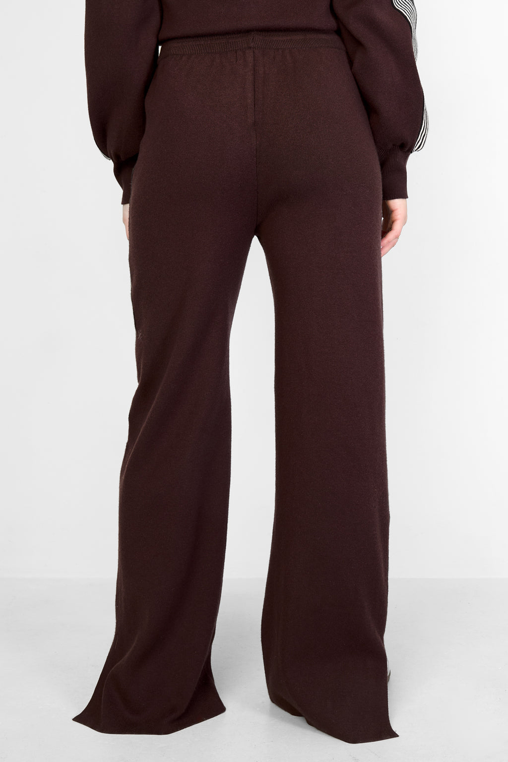 The Stripe Knit Trousers Brown