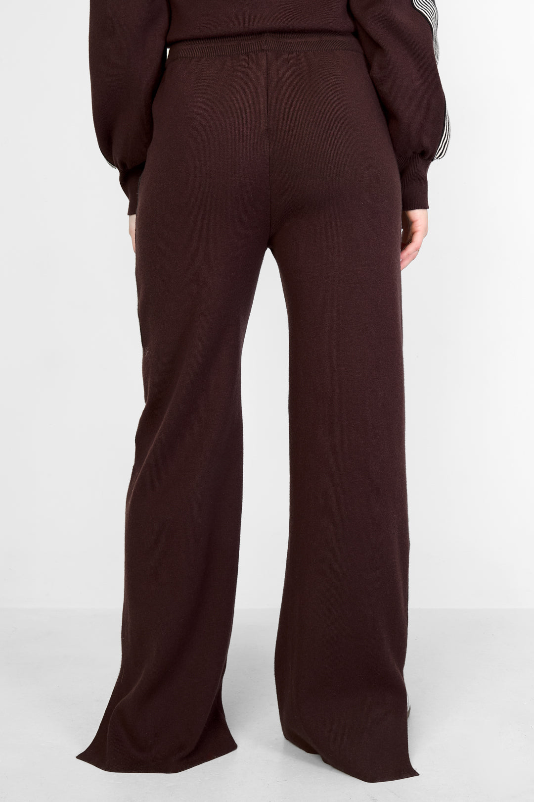 The Stripe Knit Trousers Brown