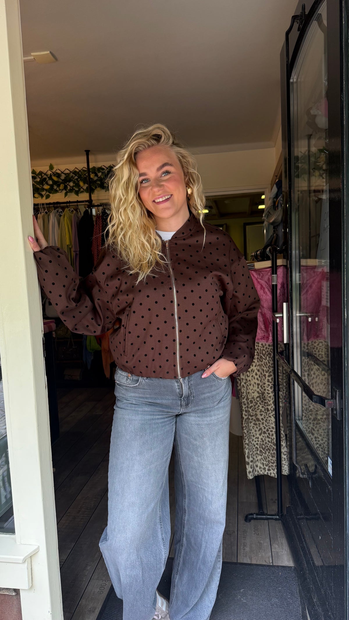 Polka Dot Jacket Brown