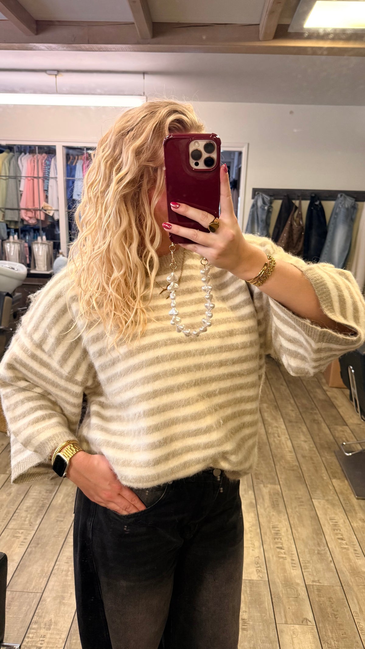 TEDDY STRIPE SWEATER