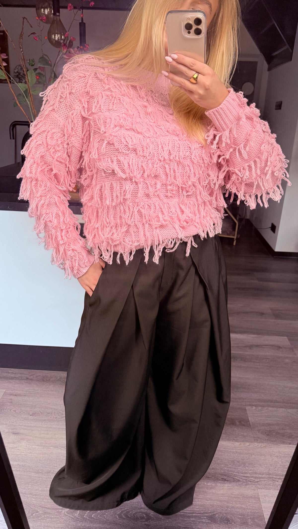 The Fringe Love Sweater Pink