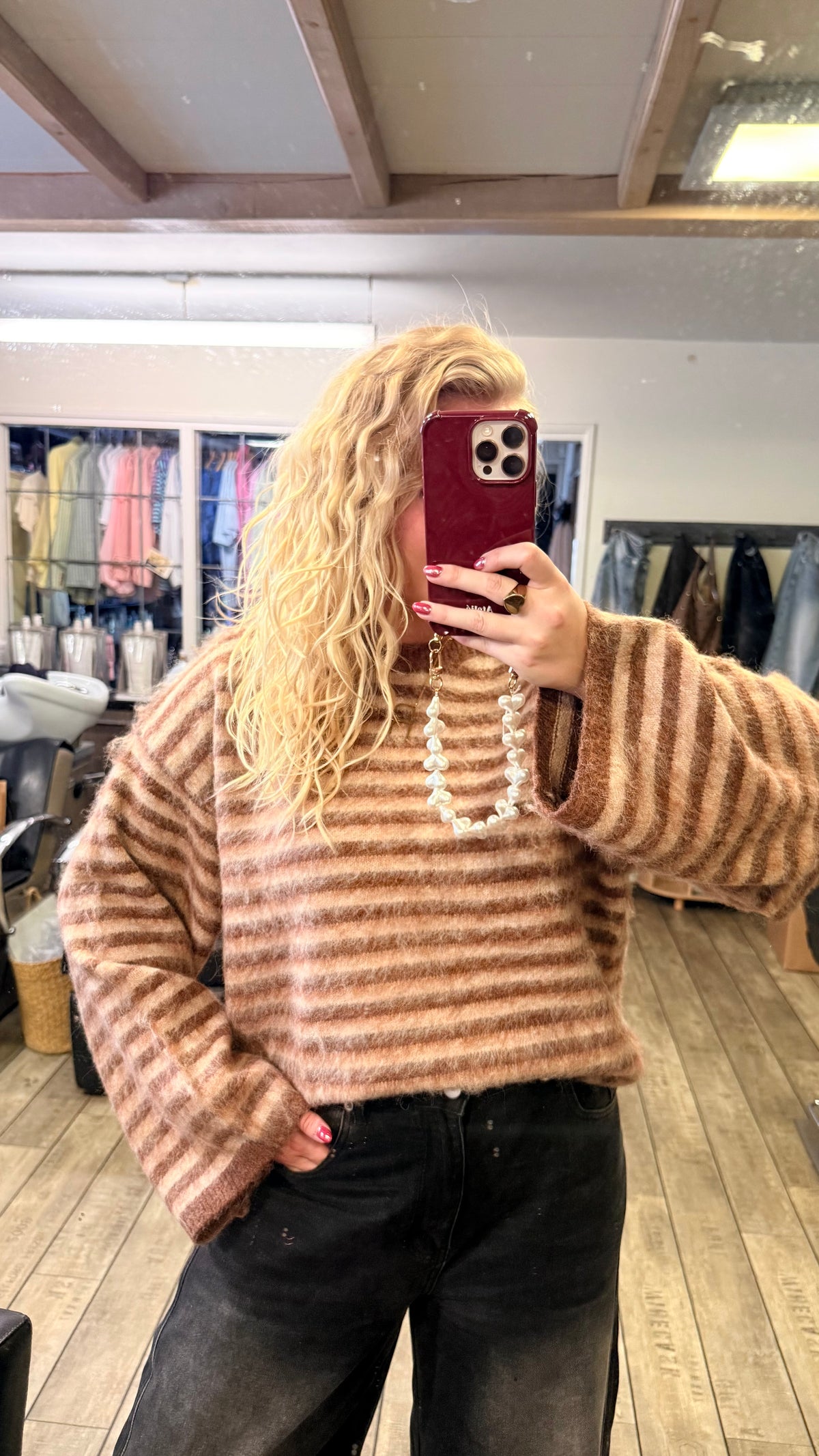 TEDDY STRIPE SWEATER
