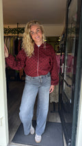 Polka Dot Jacket Wine Red