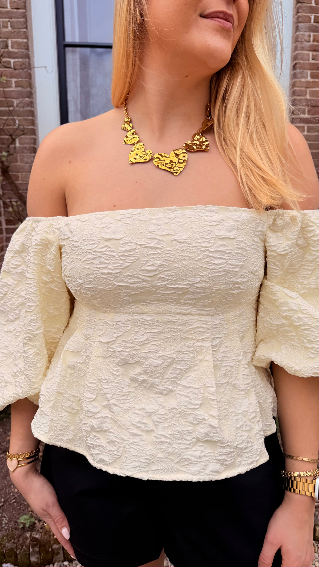 Belle Rose Top Beige