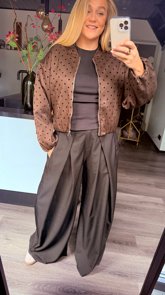 Polka Dot Jacket Brown