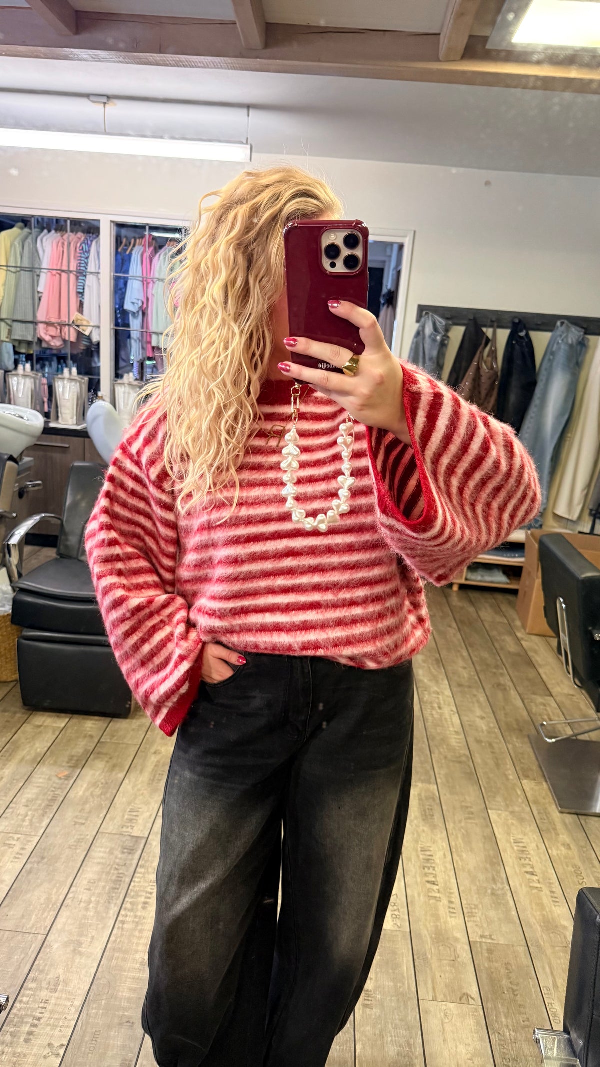 TEDDY STRIPE SWEATER