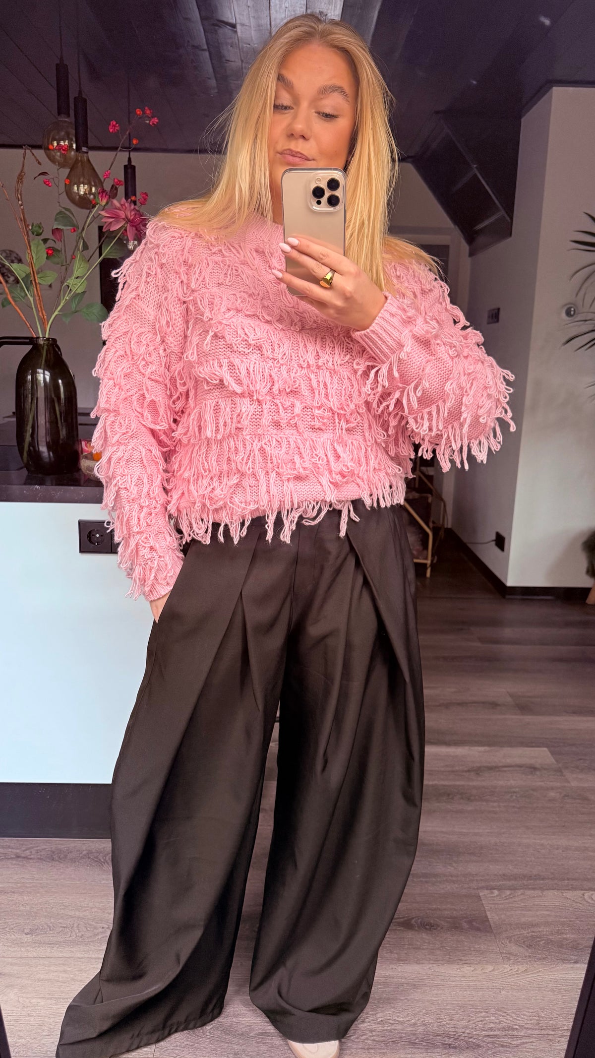 The Fringe Love Sweater Pink