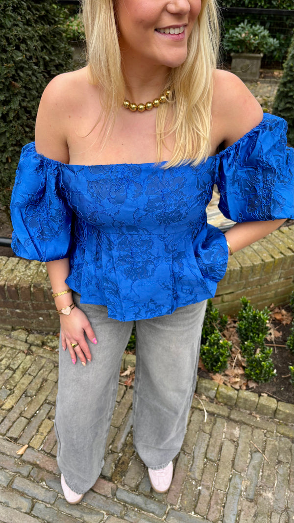 Belle Rose Top Blue