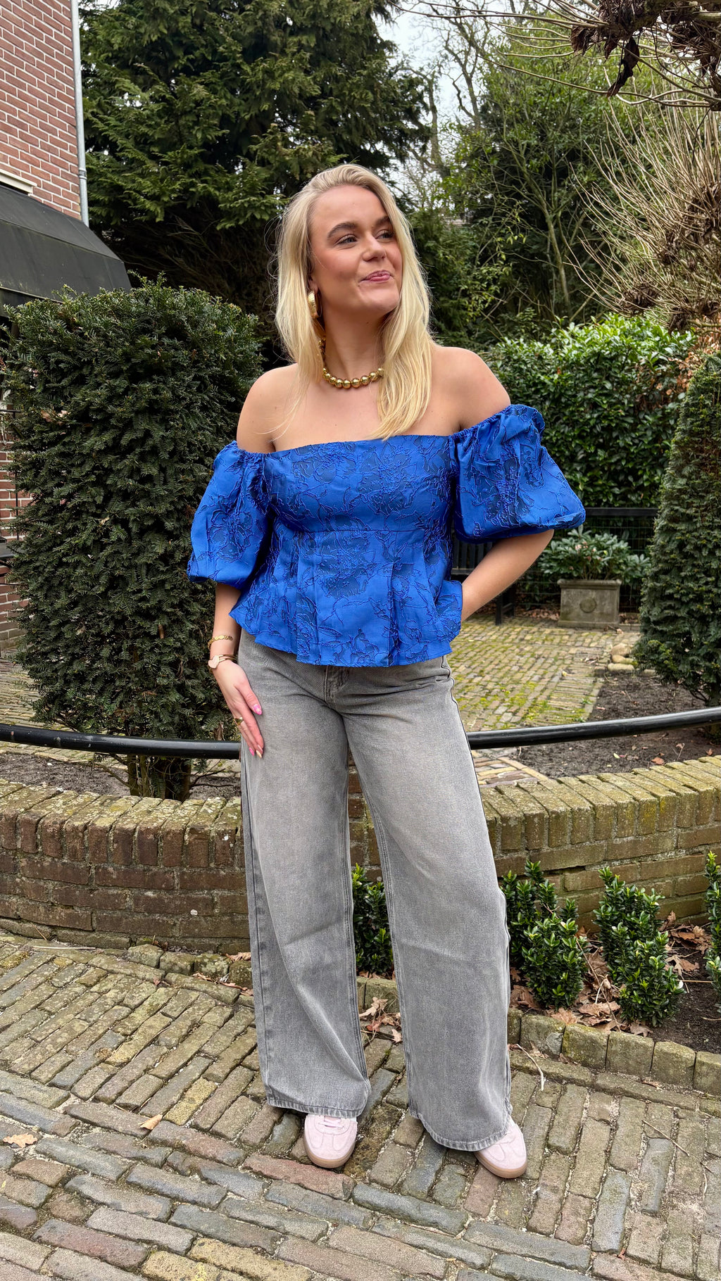 Belle Rose Top Blue