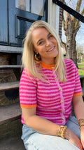 The Lela Gilet Pink Orange
